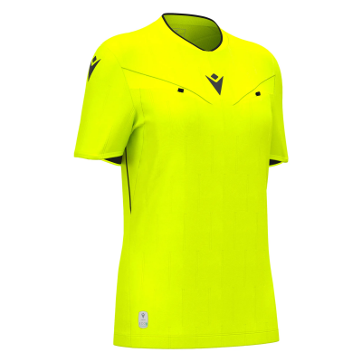 Футболка судейская проф. женская MACRON TESS ECO SHIRT SS NEON YELLOW/BLACK