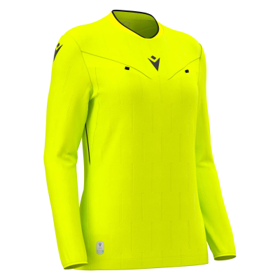 Футболка судейская проф. женская MACRON TESS ECO SHIRT LS NEON YELLOW/BLACK