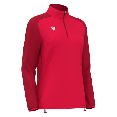 Толстовка тренировочная женская MACRON LENA TRAINING 1/4 ZIP TOP RED/DARK RED