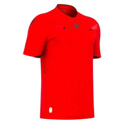Футболка судейская проф. MACRON MENDEZ ECO SHIRT BRIGHT RED/BLACK