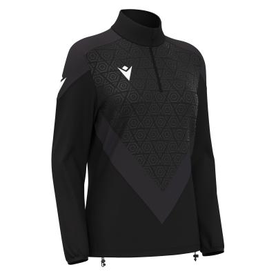 Толстовка тренировочная женская MACRON ANORA TRAINING 1/4 ZIP TOP BLACK/DARK GREY