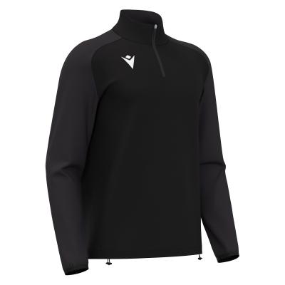 Толстовка тренировочная MACRON ISEN 1/4 ZIP TOP BLACK/DARK GREY