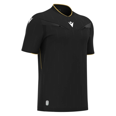 Футболка судейская проф. MACRON MENDEZ ECO SHIRT BLACK/GOLD