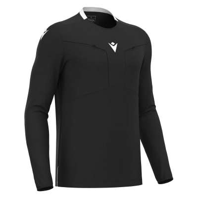 Футболка судейская проф. MACRON FRISK SHIRT LS BLACK/WHITE