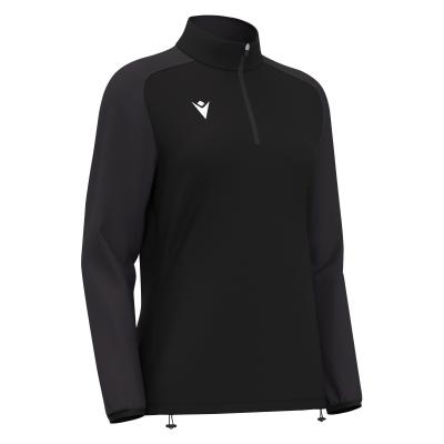 Толстовка тренировочная женская MACRON LENA TRAINING 1/4 ZIP TOP BLACK/DARK GREY