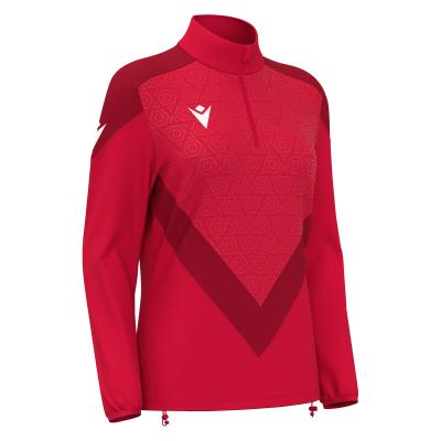 Толстовка тренировочная женская MACRON ANORA TRAINING 1/4 ZIP TOP RED/DARK RED