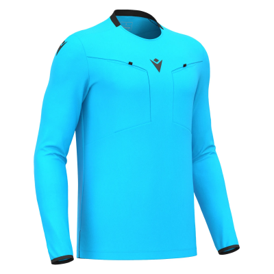 Футболка судейская проф. MACRON FRISK SHIRT LS NEON SKY BLUE/BLACK
