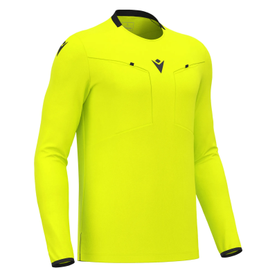 Футболка судейская проф. MACRON FRISK SHIRT LS NEON YELLOW/BLACK