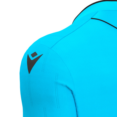 Футболка судейская проф. MACRON MENDEZ ECO SHIRT LS NEON SKY BLUE/ BLACK