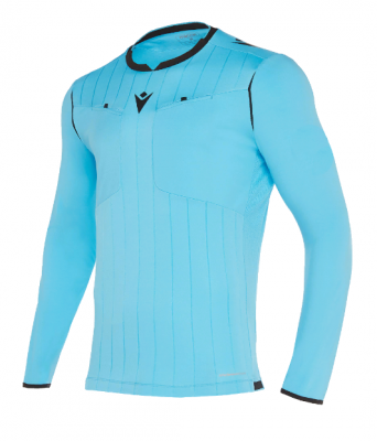 Футболка судейская проф. MACRON EKLIND SHIRT LS NEON SKY BLUE/ BLACK