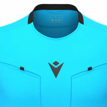 Футболка судейская проф. MACRON FRISK SHIRT LS NEON SKY BLUE/BLACK