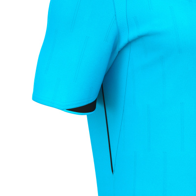 Футболка судейская проф. MACRON MENDEZ ECO SHIRT NEON SKY BLUE/ BLACK