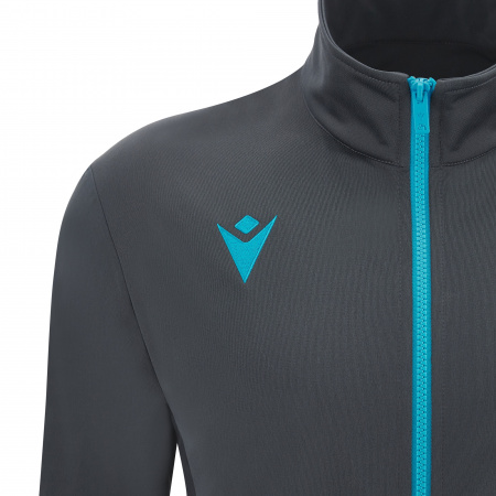 Олимпийка спортивная MACRON RAIJIN FULL LENGTH ZIP TOP ANTHRACITE/NEON SKY