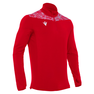 Толстовка тренировочная MACRON TIBER 1/4 ZIP TOP RED/WHITE