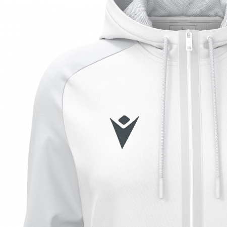 Олимпийка парадная женская MACRON ATLAS HOODY FULL LENGTH ZIP TOP WHITE/LIGHT GREY