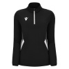 Толстовка тренировочная женская MACRON MAIRA TRAINING 1/4 ZIP TOP BLACK/WHITE