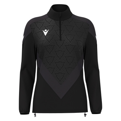 Толстовка тренировочная женская MACRON ANORA TRAINING 1/4 ZIP TOP BLACK/DARK GREY