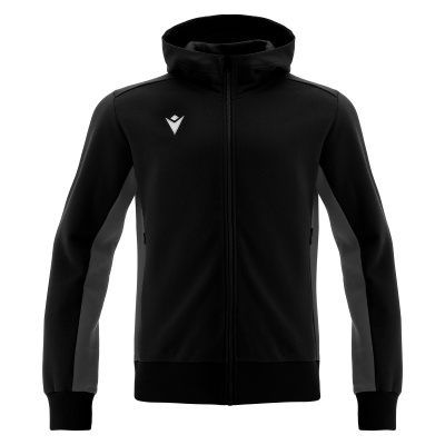 Олимпийка спортивная MACRON TRUMPET FULL ZIP HOODED SWEATSHIRT BLACK/ANTHRACITE