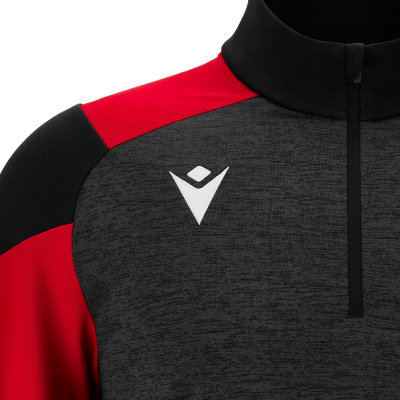 Толстовка тренировочная MACRON CUZCO TRAINING 1/4 ZIP TOP BLACK/RED