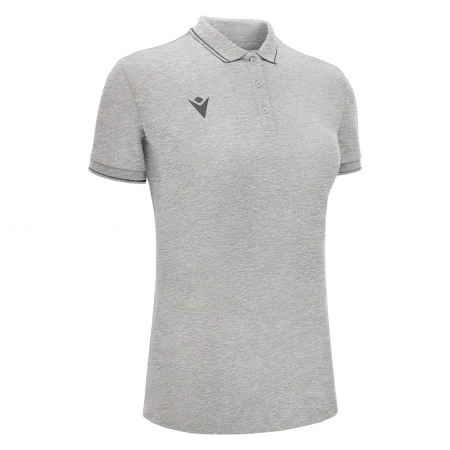 Поло спортивное женское х/б MACRON WALTZ ECO POLO GREY MELANGE