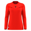 Футболка судейская проф. женская MACRON TESS ECO SHIRT LS BRIGHT RED/BLACK