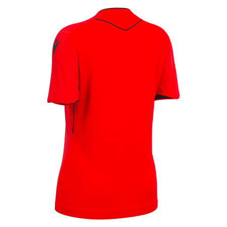 Футболка судейская проф. женская MACRON TESS ECO SHIRT SS BRIGHT RED/BLACK