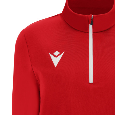 Толстовка тренировочная женская MACRON MAIRA TRAINING 1/4 ZIP TOP RED/WHITE
