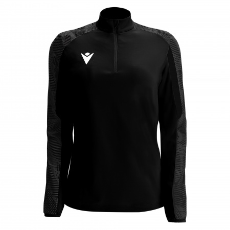 Толстовка тренировочная женская MACRON DORA TRAINING 1/4 ZIP TOP BLACK/DARK GREY