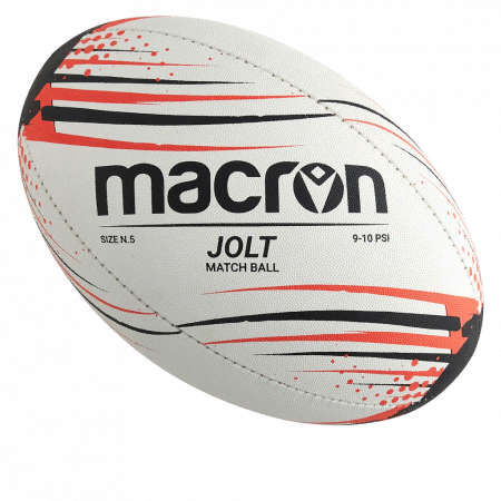 Мяч регбийный игровой MACRON JOLT BLACK/NEON CORAL