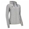 Олимпийка спортивная женская MACRON BASS ECO SUSTAINABLE COTTON FULL ZIP HOODED SWEATSHIRT GREY MELANGE/ANTHRACITE