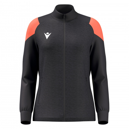 Олимпийка парадная женская MACRON VALKYRIA FULL ZIP TOP ANTHRACITE/NEON CORAL