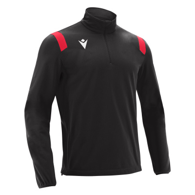 Толстовка тренировочная MACRON GANGE TRAINING 1/4 ZIP TOP BLACK/RED