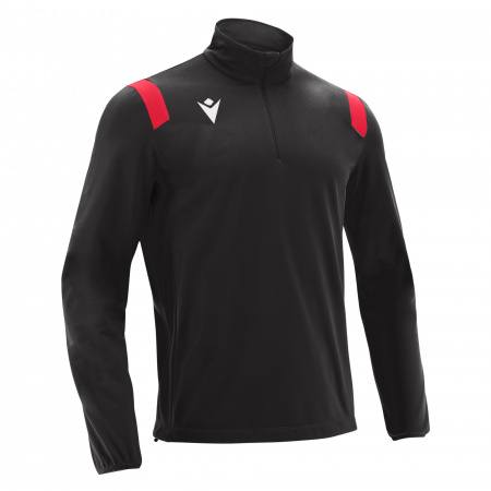 Толстовка тренировочная MACRON GANGE TRAINING 1/4 ZIP TOP BLACK/RED