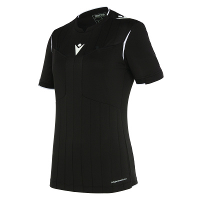 Футболка судейская проф. женская MACRON STEPHANIE SHIRT BLACK/WHITE
