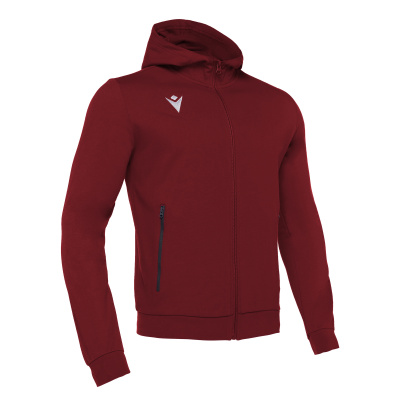 Олимпийка спортивная MACRON CELLO FULL ZIP HOODED SWEATSHIRT CARDINAL