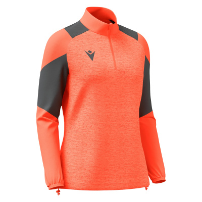 Толстовка тренировочная женская MACRON CHANTICO TRAINING 1/4 ZIP TOP NEON CORAL/ANTHRACITE