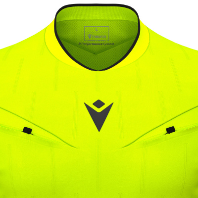 Футболка судейская проф. MACRON MENDEZ ECO SHIRT NEON YELLOW/BLACK