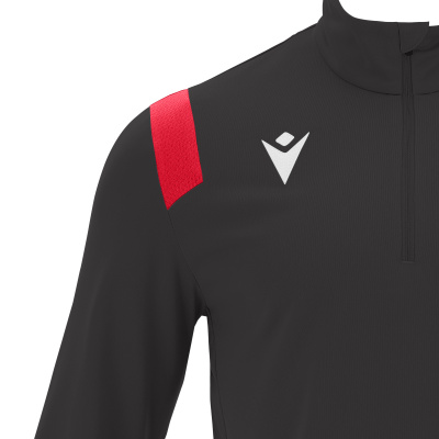 Толстовка тренировочная MACRON GANGE TRAINING 1/4 ZIP TOP BLACK/RED