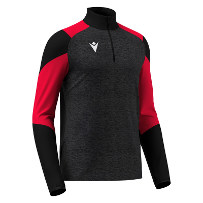 Толстовка тренировочная MACRON IZEL TRAINING 1/4 ZIP TOP BLACK/RED