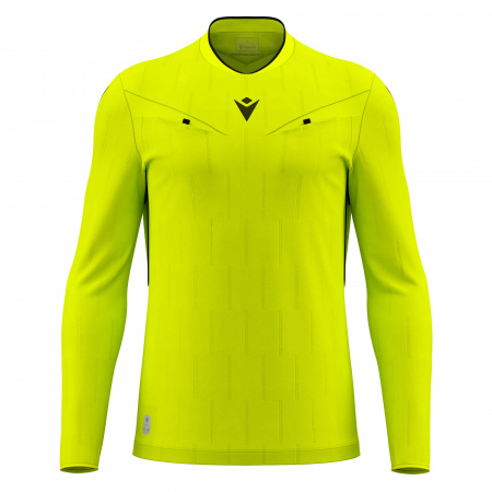 Футболка судейская проф. MACRON MENDEZ ECO SHIRT LS NEON YELLOW/BLACK