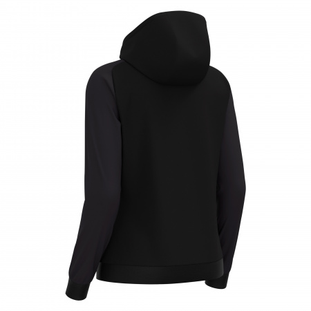 Олимпийка парадная женская MACRON ATLAS HOODY FULL LENGTH ZIP TOP BLACK/DARK GREY