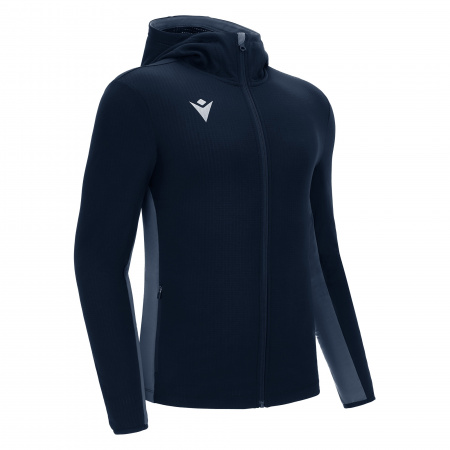 Олимпийка спортивная MACRON SUCCESS FULL ZIP HOODED 3D TOP NAVY/LIGHT NAVY