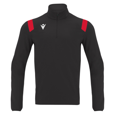 Толстовка тренировочная MACRON GANGE TRAINING 1/4 ZIP TOP BLACK/RED