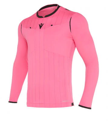 Футболка судейская проф. MACRON EKLIND SHIRT LS NEON PINK/ BLACK