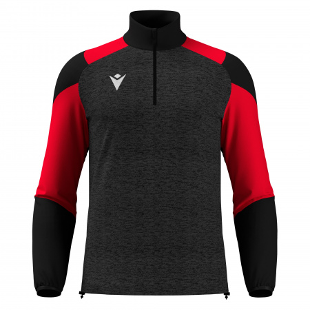 Толстовка тренировочная MACRON CUZCO TRAINING 1/4 ZIP TOP BLACK/RED