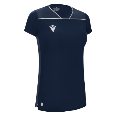 Футболка спортивная женская MACRON STEEL ECO SHIRT NAVY/LIGHT NAVY/WHITE