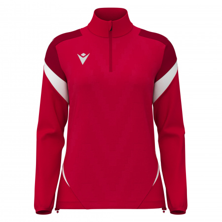 Толстовка тренировочная женская LEONA TRAINING 1/4 ZIP TOP RED/WHITE
