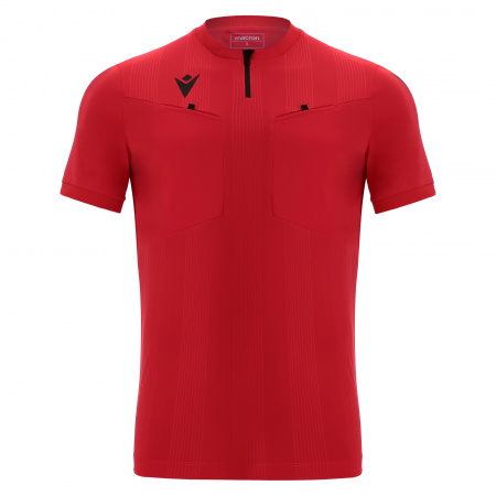 Футболка судейская проф. MACRON DIENST ECO SHIRT BRIGHT RED/BLACK