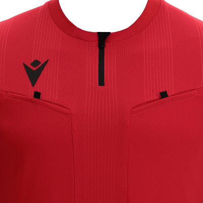 Футболка судейская проф. MACRON DIENST ECO SHIRT BRIGHT RED/BLACK