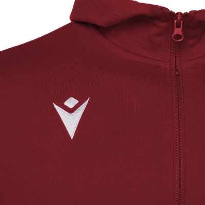 Олимпийка спортивная MACRON CELLO FULL ZIP HOODED SWEATSHIRT CARDINAL